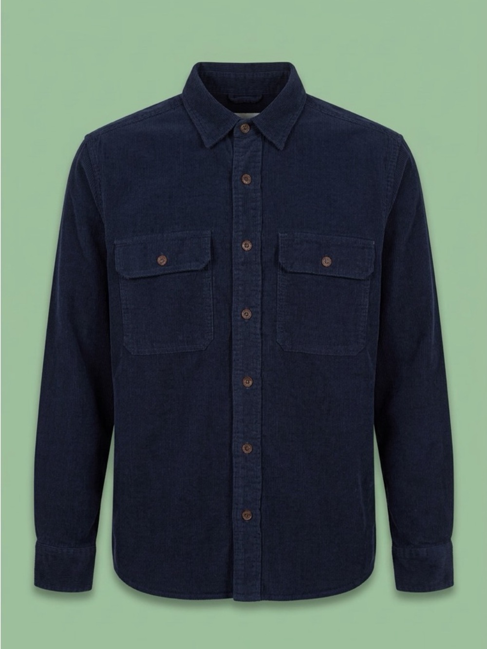 Men's Navy Corduroy Button-Down Shirt